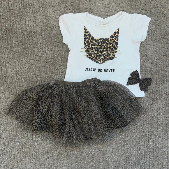 Zara Leopard Tulle Skirt Lot 2T 3T - Picture 1 of 7